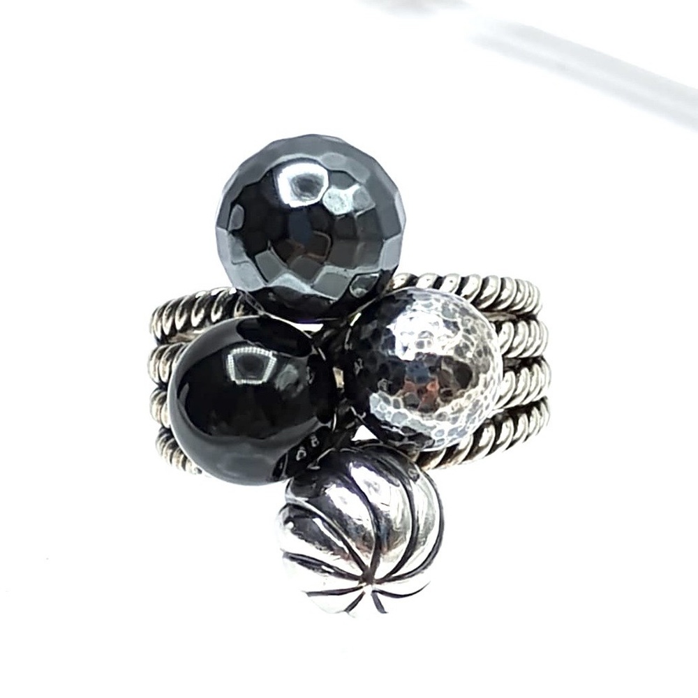 David Yurman Elements Bead Ring With Black Onyx And Hematite